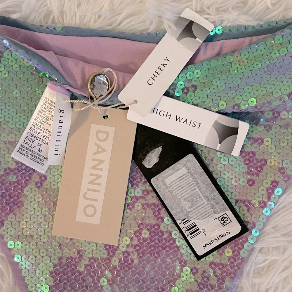 DANNIJO Gianni Bini Multicolor Sequin Bikini Bottom Size Medium NWT - Picture 5 of 8